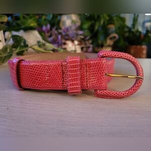 Vintage Donna Karan New York Pink Lizard Belt